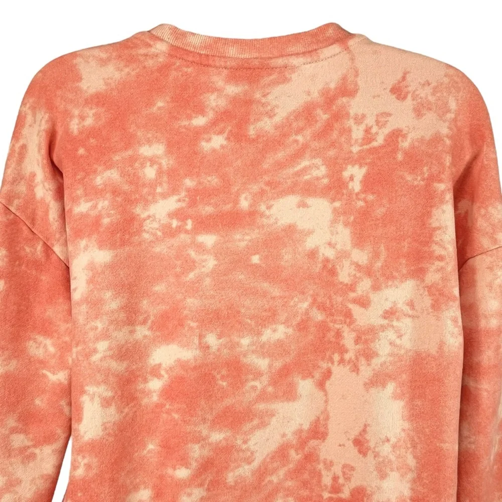 AC/DC Unisex Kids XXL Summer Peach Tie-Dye‎ Graphic Crewneck Pullover Sweatshirt